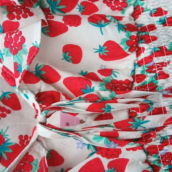 NWT Betsey Johnson 100% cotton slip on strawberry Maxi Dress Sz S - Picture 15 of 16